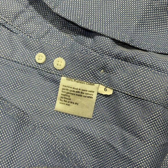 Spier & Mackay Handmade Slim Fit Dress Shirt Basketweave Pearl Buttons 15 Small - Picture 8 of 8